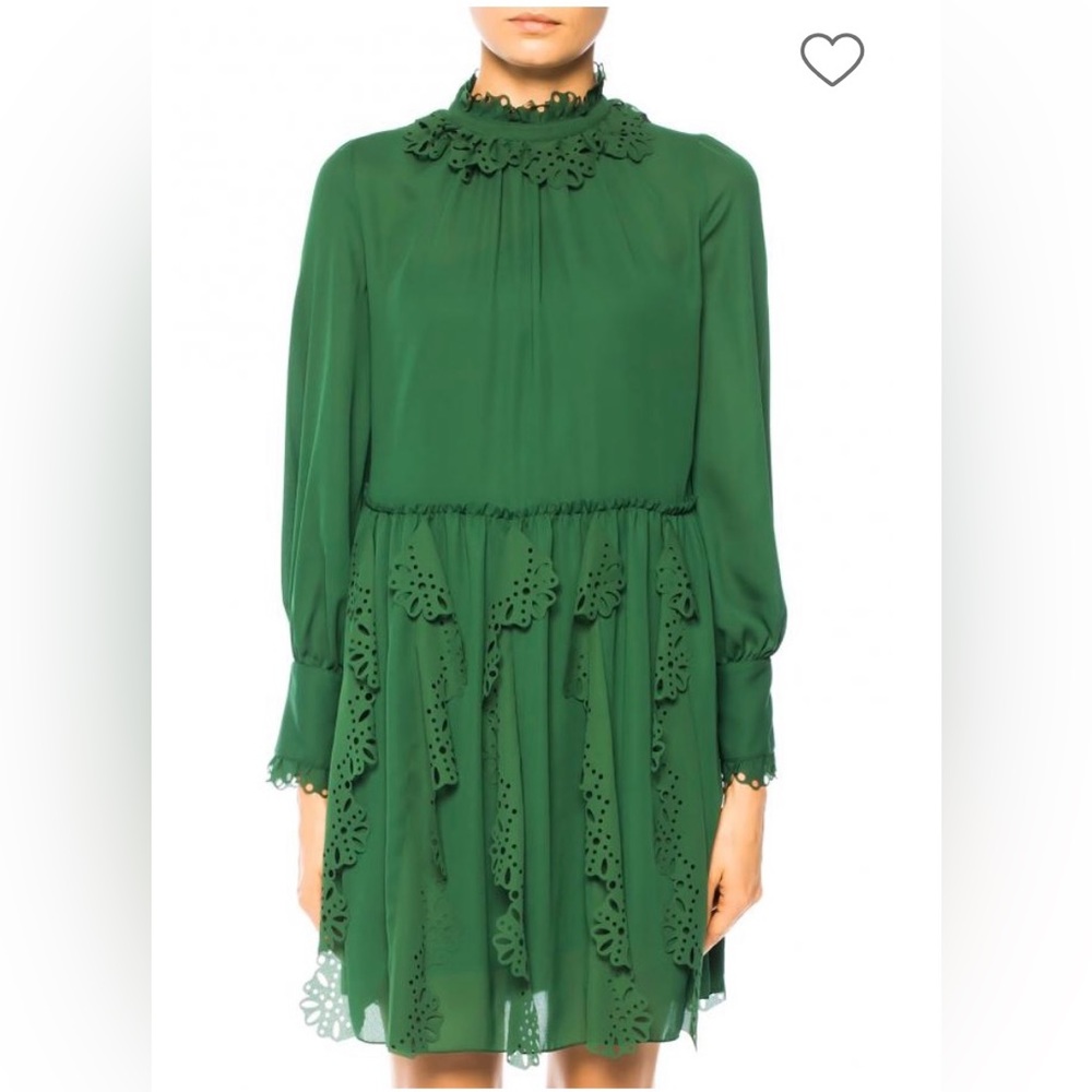 See from Chloe - Green Openworks dress